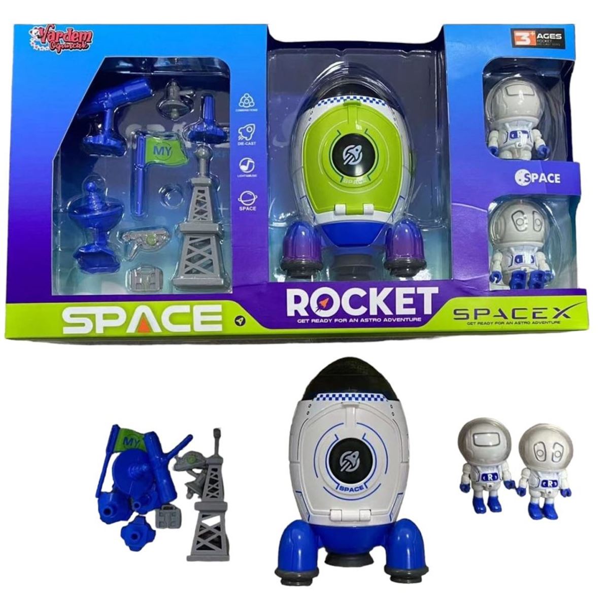 VARDEM ROCKET MY66-Q1207 IŞIKLI MÜZİKLİ UZAY ROKETİ 3+ 1