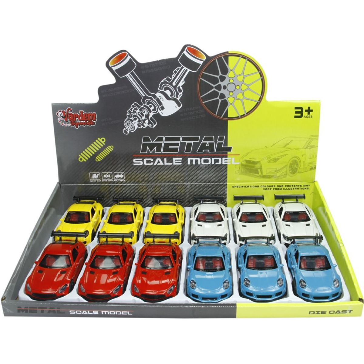 VARDEM ÇEK BIRAK SPOR ARABA KM-3621C METAL SCALE MODEL 1:36 3+ 1