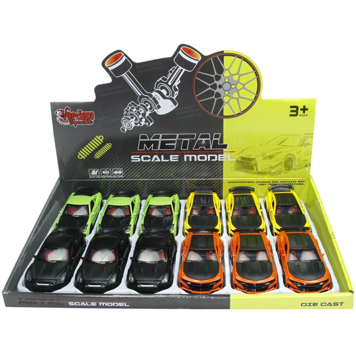 VARDEM ÇEK BIRAK SPOR ARABA KM-3611C METAL SCALE MODEL 1:36 3+ 1