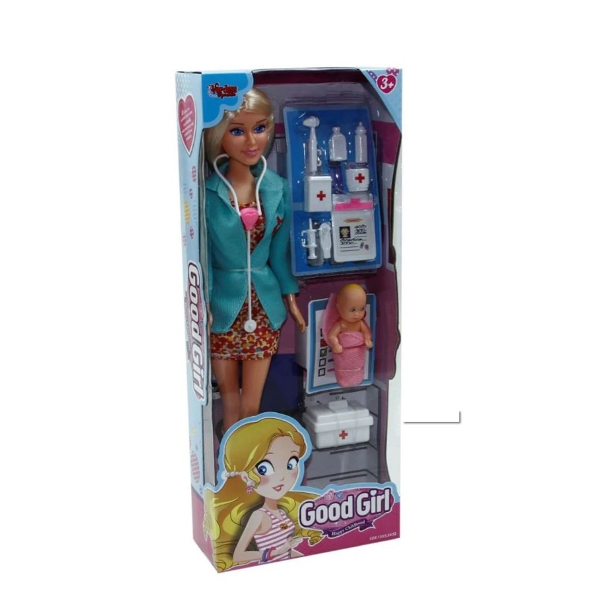 VARDEM GOOD GİRL 115225A DOKTOR BEBEK AKSESUARLI 29 CM 3+ 1