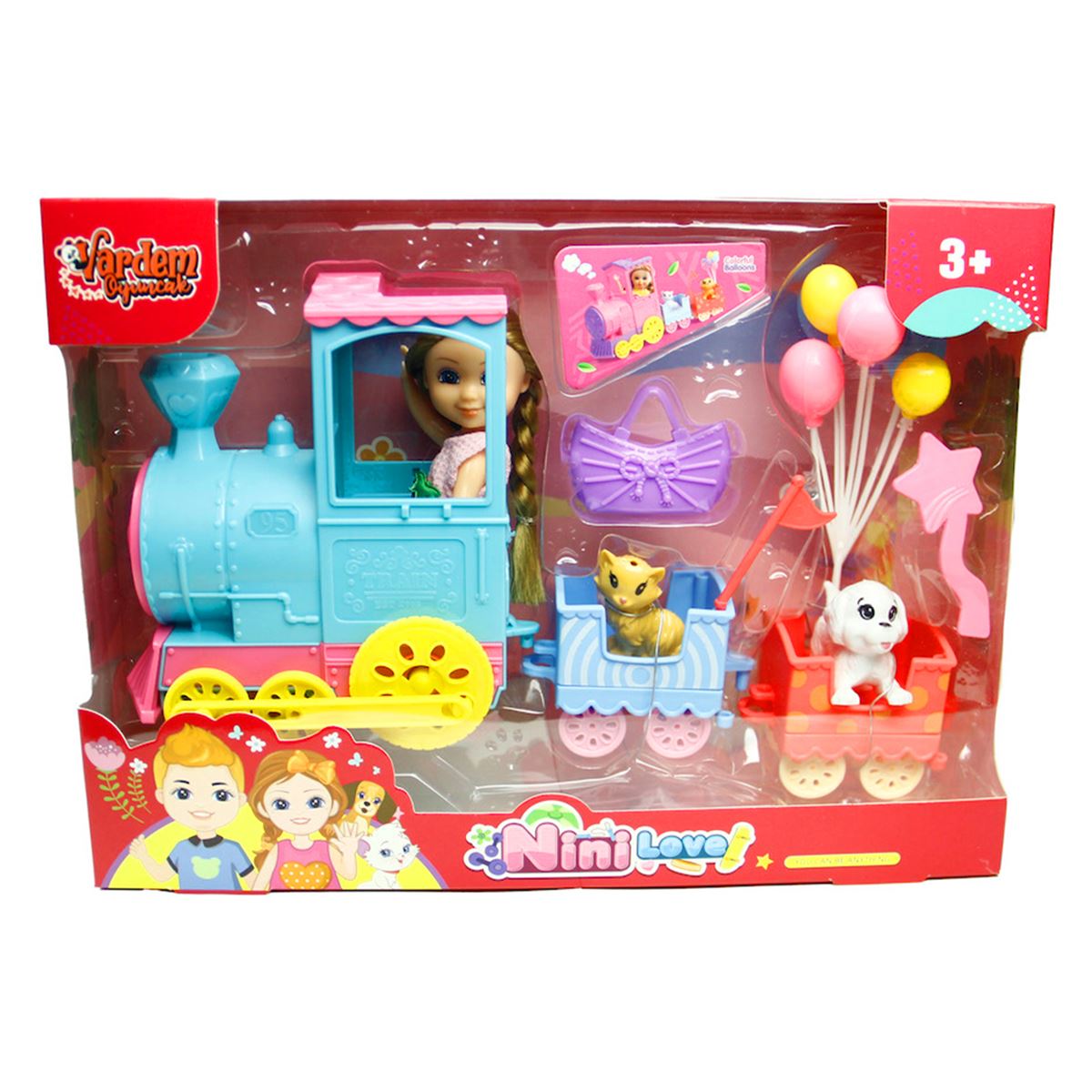 VARDEM NİNİ LOVE 55821 KÖPEKLİ TREN SET 3+ 1