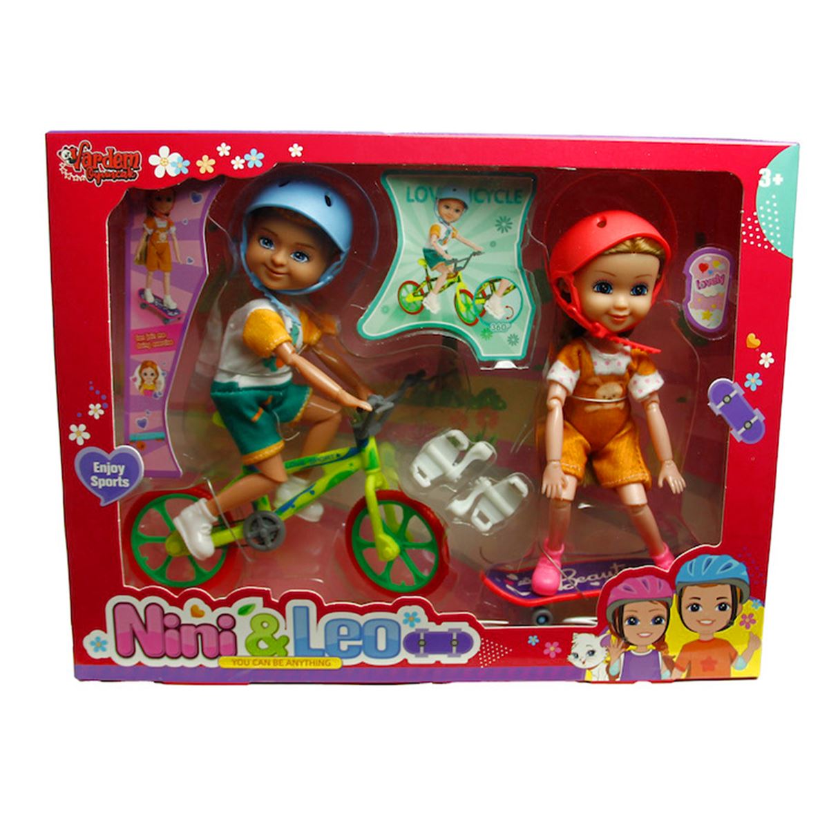 VARDEM NİNİ LEO 55856 KAYKAYLI BİSİKLETLİ BEBEK SET 3+ 1