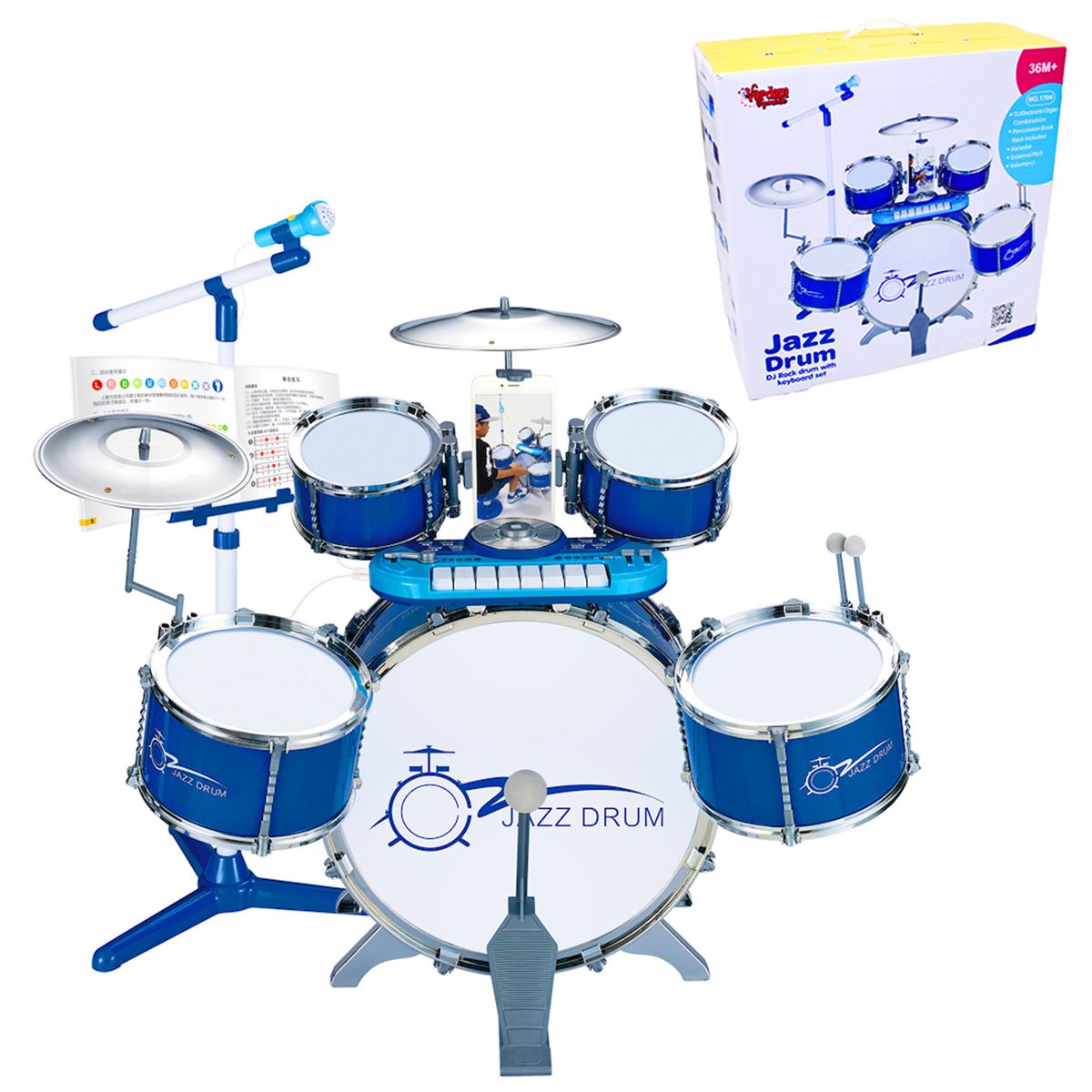 VARDEM JAZZ DRUM 1704 BATERİ SET MP3+MİKROFON 36M+ 1