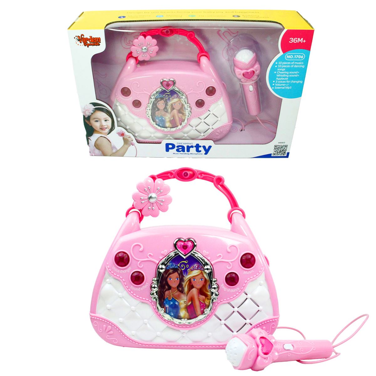 VARDEM DREAMİNG PARTY 1706 MÜZİK EL ÇANTASI MP3+MİKROFON 36M+ 1