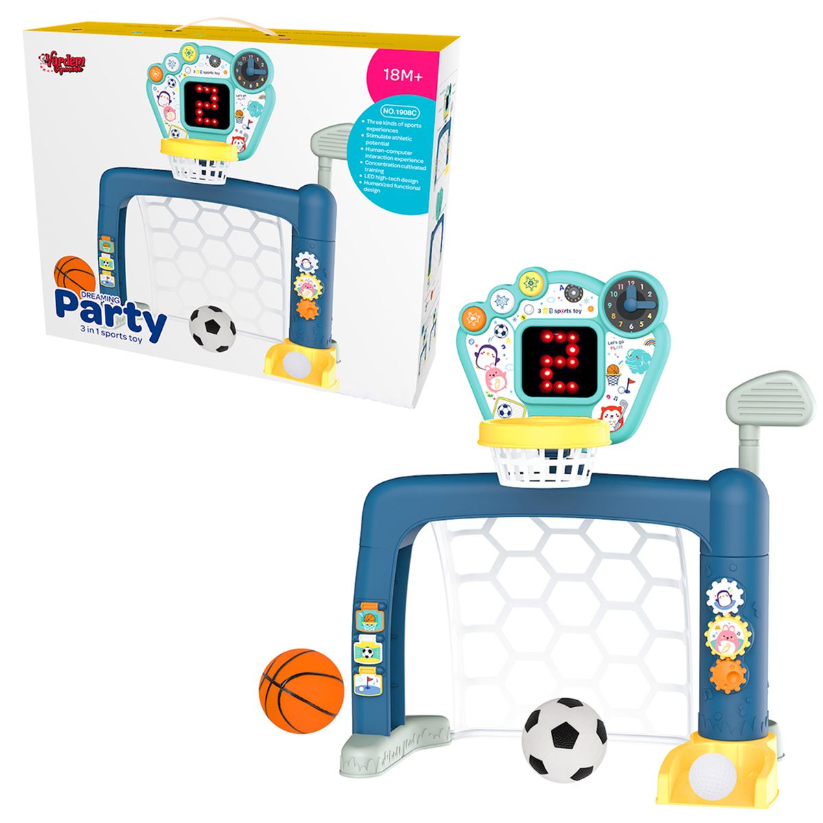 VARDEM DREAMİNG PARTY 1908C FUTBOL+ BASKET+GOLF OYUNU 3IN1 18M+ 1