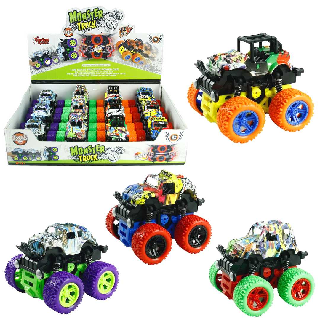 VARDEM MONSTER TRUCK SÜRTMELİ JEEP 567-126 BÜYÜK TEKER DESENLİ 4X4 1:36 12 Lİ 1