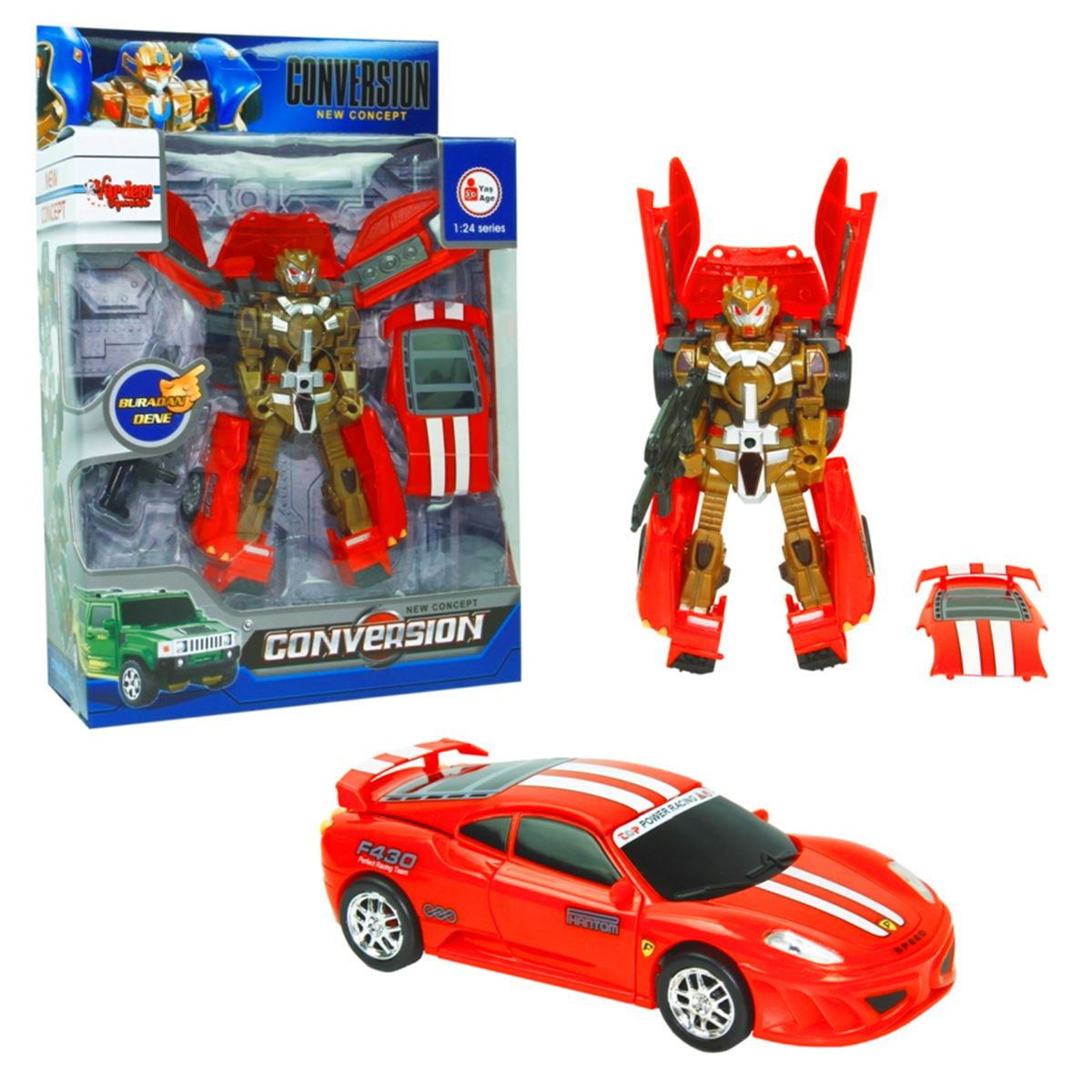 VARDEM DÖNÜŞEBİLEN ROBOT JEEP 899-1-2-5 SESLİ IŞIKLI 1:24 3+ 1