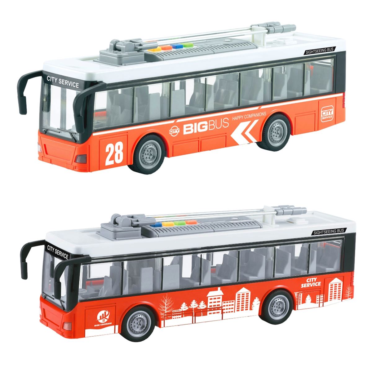 VARDEM SÜRTMELİ ELEKTRİKLİ ŞEHİR OTOBÜSÜ WY911A-B TROLEYBÜS SESLİ IŞIKLI 1:16 3+ 1