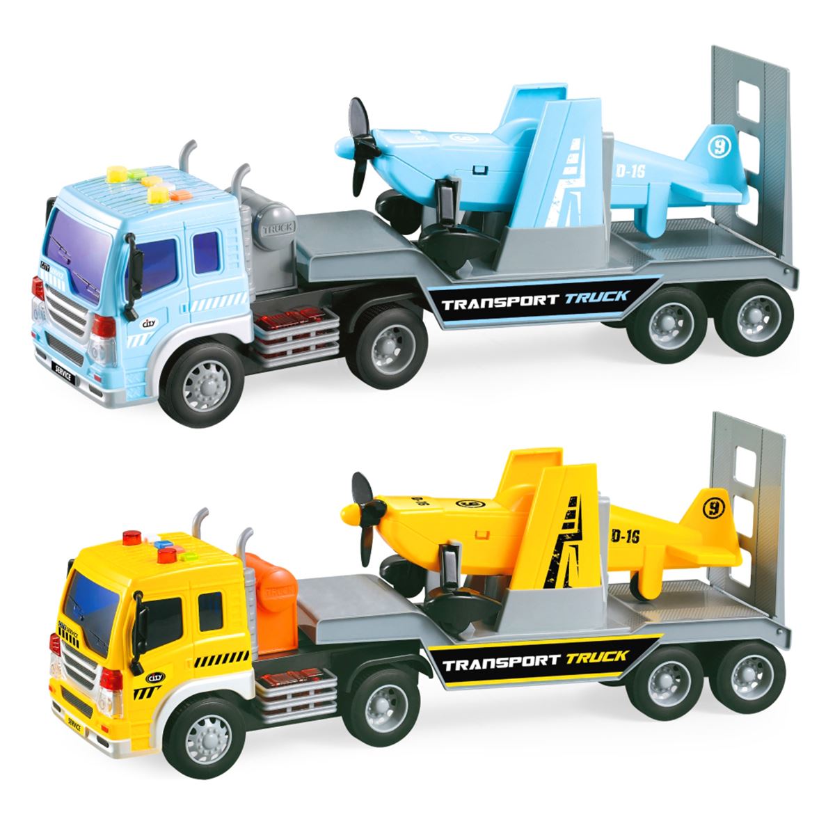 VARDEM SÜRTMELİ UÇAK TAŞIYAN TIR WY571E-F 1:16 SESLİ IŞIKLI 3+ 1