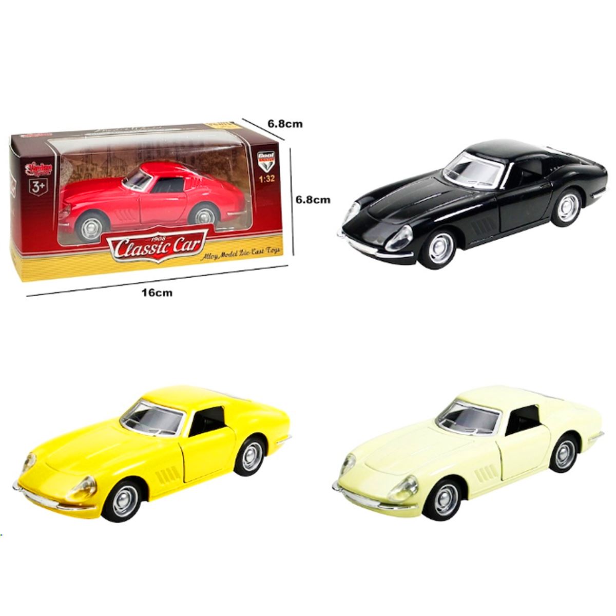 VARDEM ÇEK BIRAK METAL KLASİK ARABA 615-4-7-8-11-13 DİE CAST 1:32 3+ 1