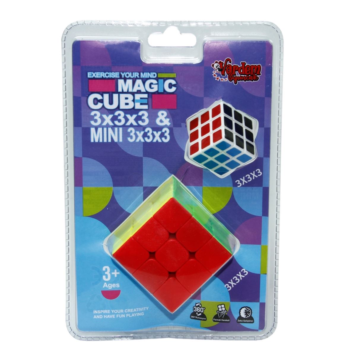 VARDEM ZEKA KÜPÜ FX7341 MAGİC CUBE 3X3X3 MİNİ HEDİYELİ 3+ 1