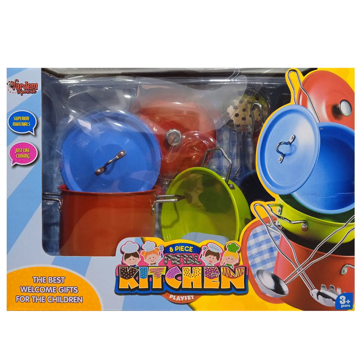 VARDEM KITCHEN 1818-7-9 EMAYE TENCERE TAVA MUTFAK SETİ  8 PARÇA 3+ 1