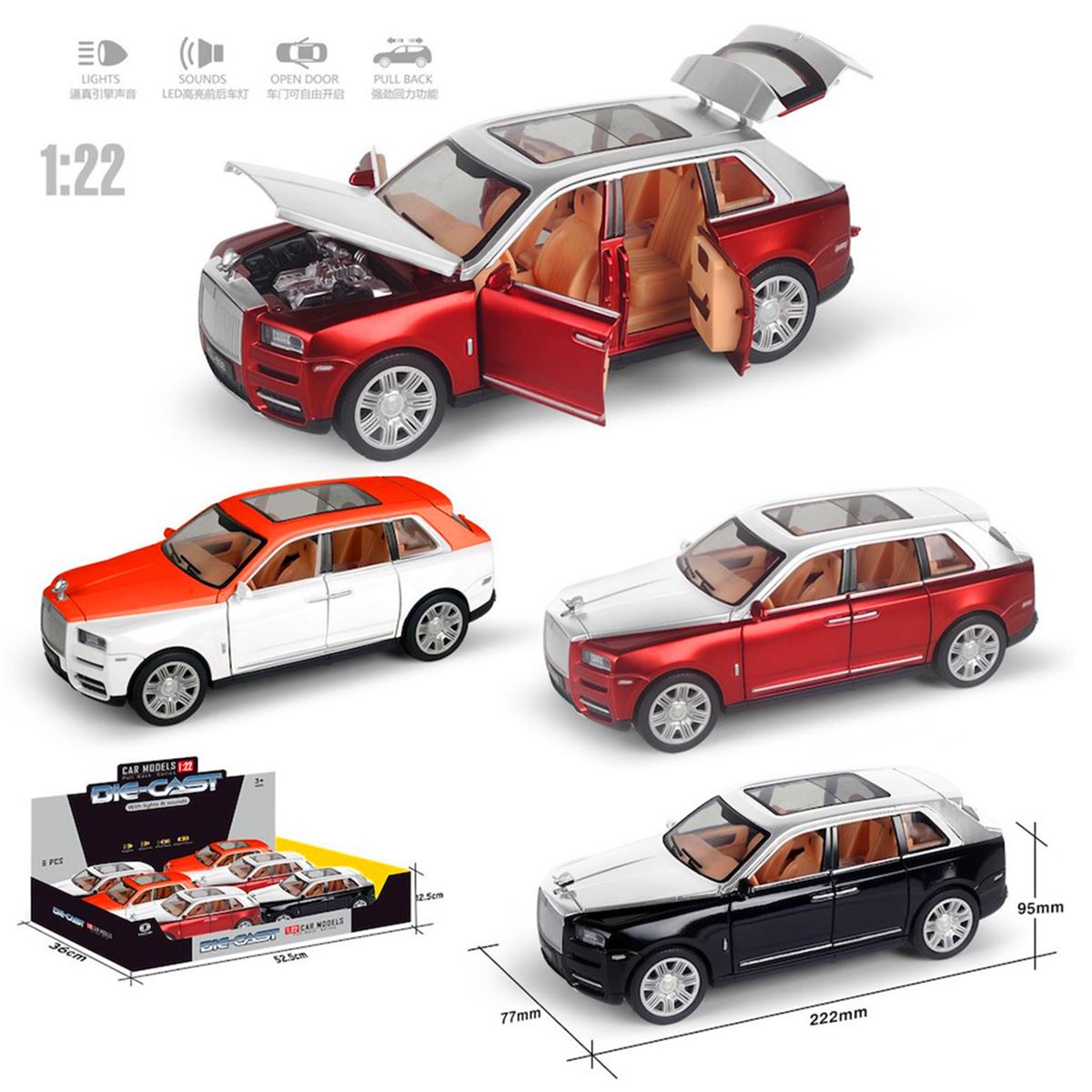 VARDEM ÇEK BIRAK ARABA HCL-806A AÇILIR KAPI SESLİ IŞIKLI 1:22 6 LI 3+ 1