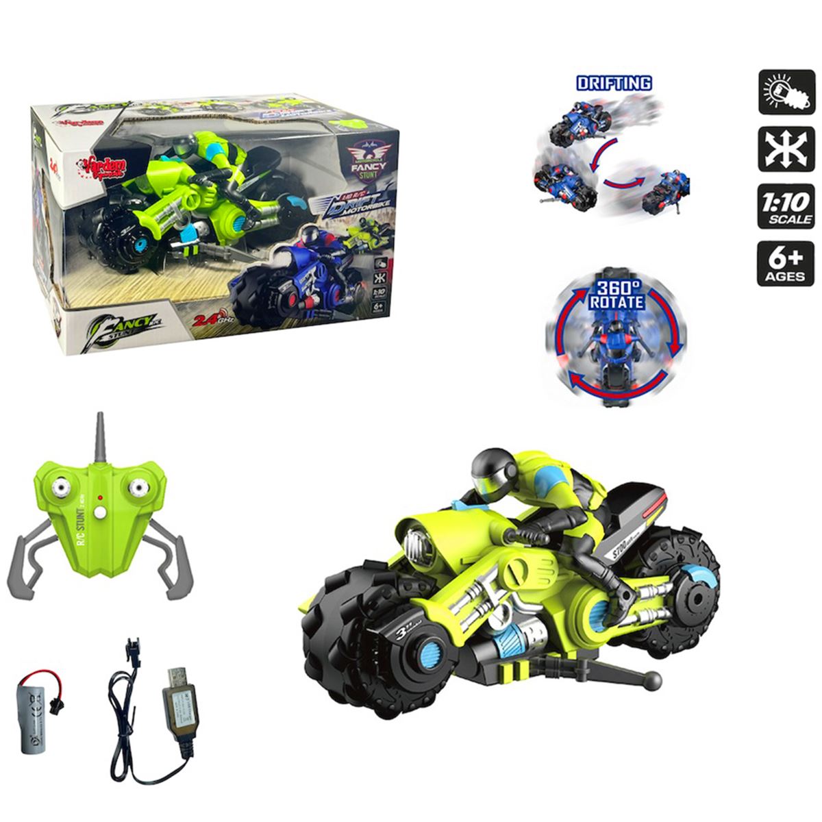 VARDEM UZAKTAN KUMANDALI DRİFT MOTOSİKLET MK10A01-02 2.4G 1:10 F/F ŞARJLI 6+ 1