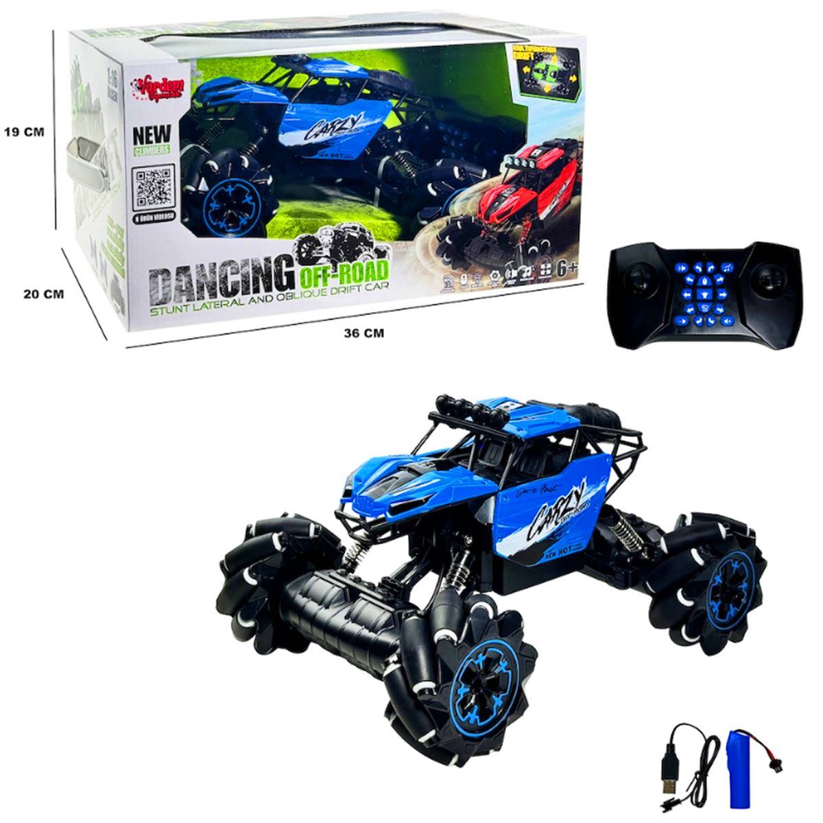 VARDEM KUMANDALI ARAZİ ARACI RQ2051 OFF-ROAD DANCİNG ŞARJLI SESLİ IŞIKLI 1:16 6+ 1