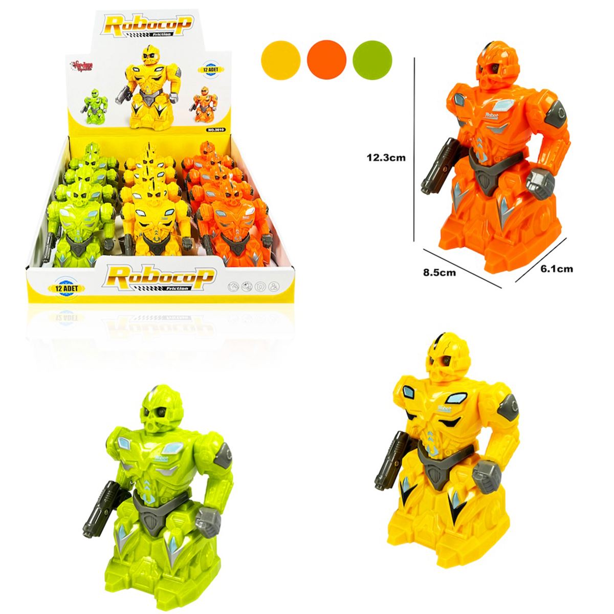 VARDEM SÜRTMELİ ROBOT MXT-3610 RENKLİ SÜPER KAHRAMAN 12 Lİ 3+ 1