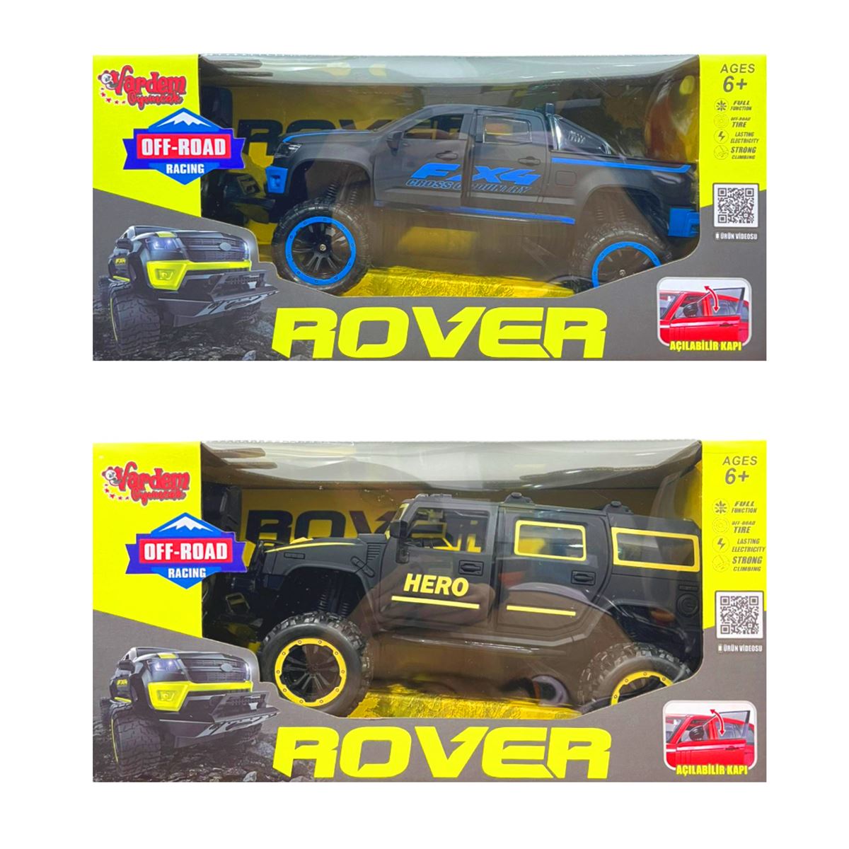 VARDEM KUMANDALI ROVER JEEP 666-718NA-715NA OFF-ROAD AÇILIR KAPI F/F 2.4GHZ 1:15 ŞARJLI 6+ 1