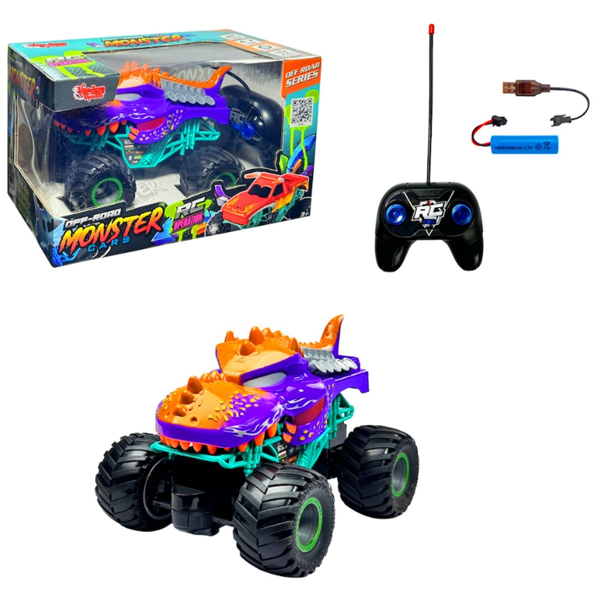 VARDEM KUMANDALI MONSTER CANAVAR ARABA JY1009-1010 OFF-ROAD F/F R/C 1:20 ŞARJLI 3+ 1
