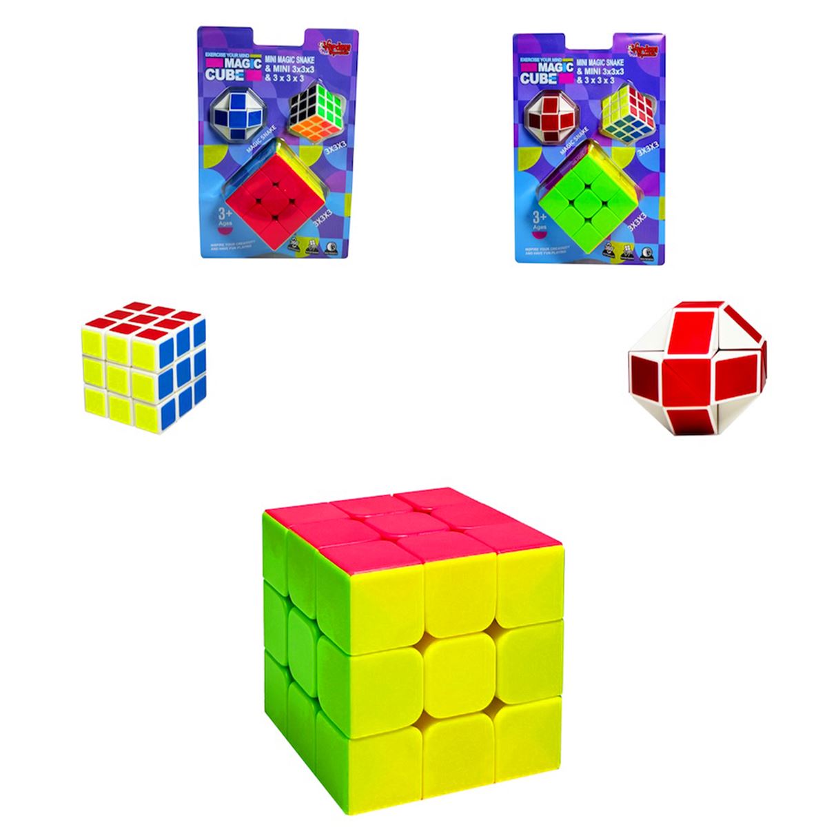 VARDEM ZEKA KÜPÜ FX7343 MAGİC CUBE 3x3x3 MİNİ MAGİC SNAKE 3x3x3 3+ 1