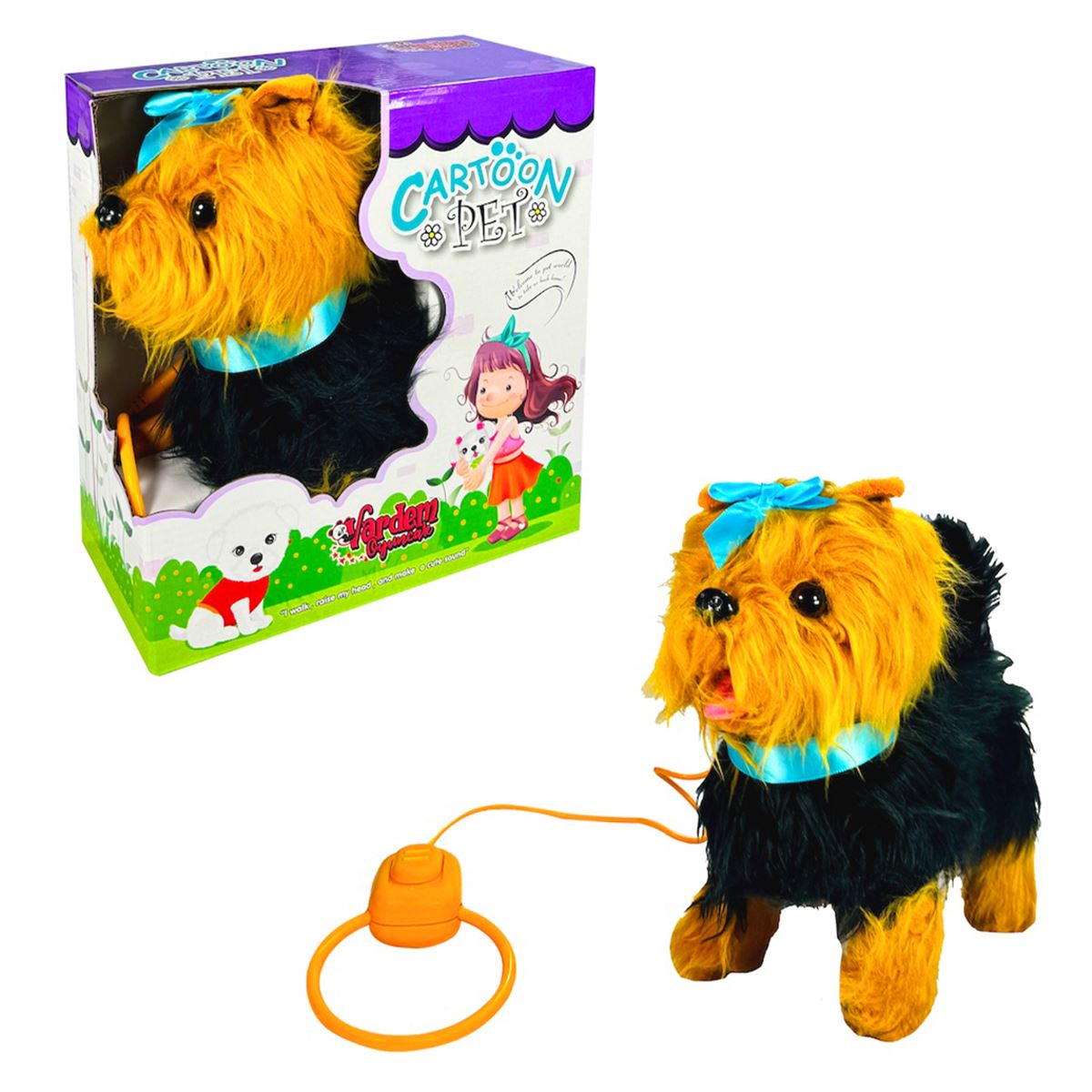 VARDEM PELÜŞ FT-B267 TASMALI YÜRÜYEN MAVİ FİYONKLU KÖPEK +24M 1