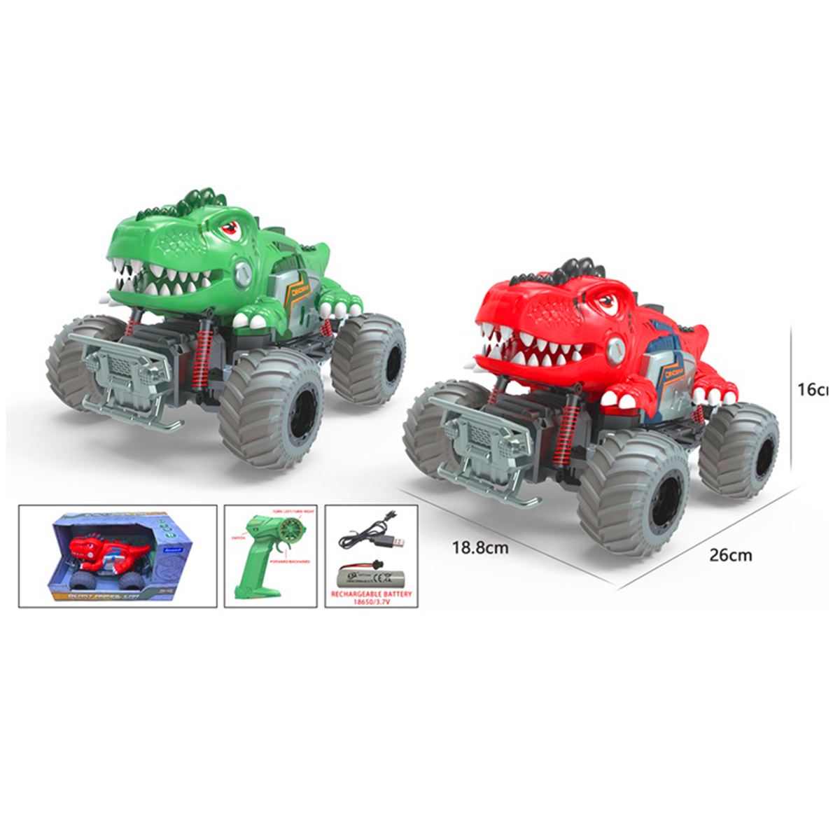 VARDEM KUMANDALI DİNOZOR ARABA YD898-MT1892 SÜSPANSİYONLU F/F 2.4GHZ R/C ŞARJLI 6+ 1