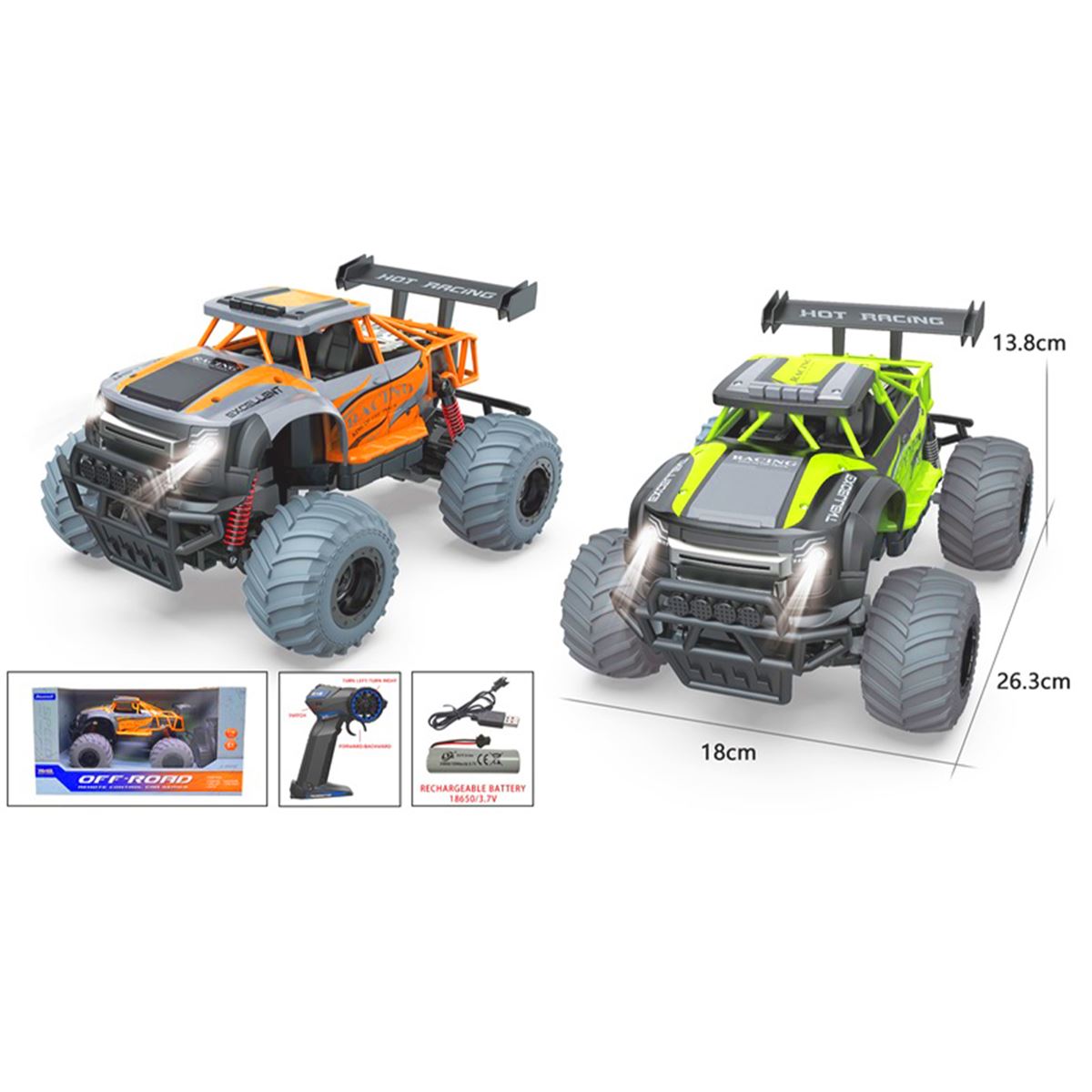 VARDEM KUMANDALI OFF-ROAD ARABA YD898-MT1861 F/F 2.4GHZ 1:14 IŞIKLI ŞARJLI 6+ 1