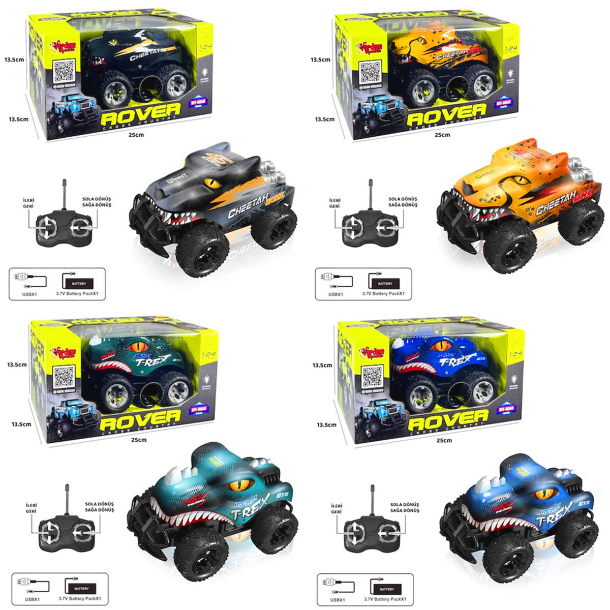 VARDEM KUMANDALI ROVER OFF ROAD ARABA  666-842-3-4-5-6-7 F/F IŞIKLI ŞARJLI 1:24 6+ 1