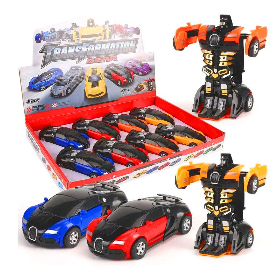 VARDEM SÜRTMELİ ROBOTA DÖNÜŞEN ARABA 2016-5 BUGATTİ ÇARP DÖNÜŞ 4 RENK 8 Lİ 3+ 1