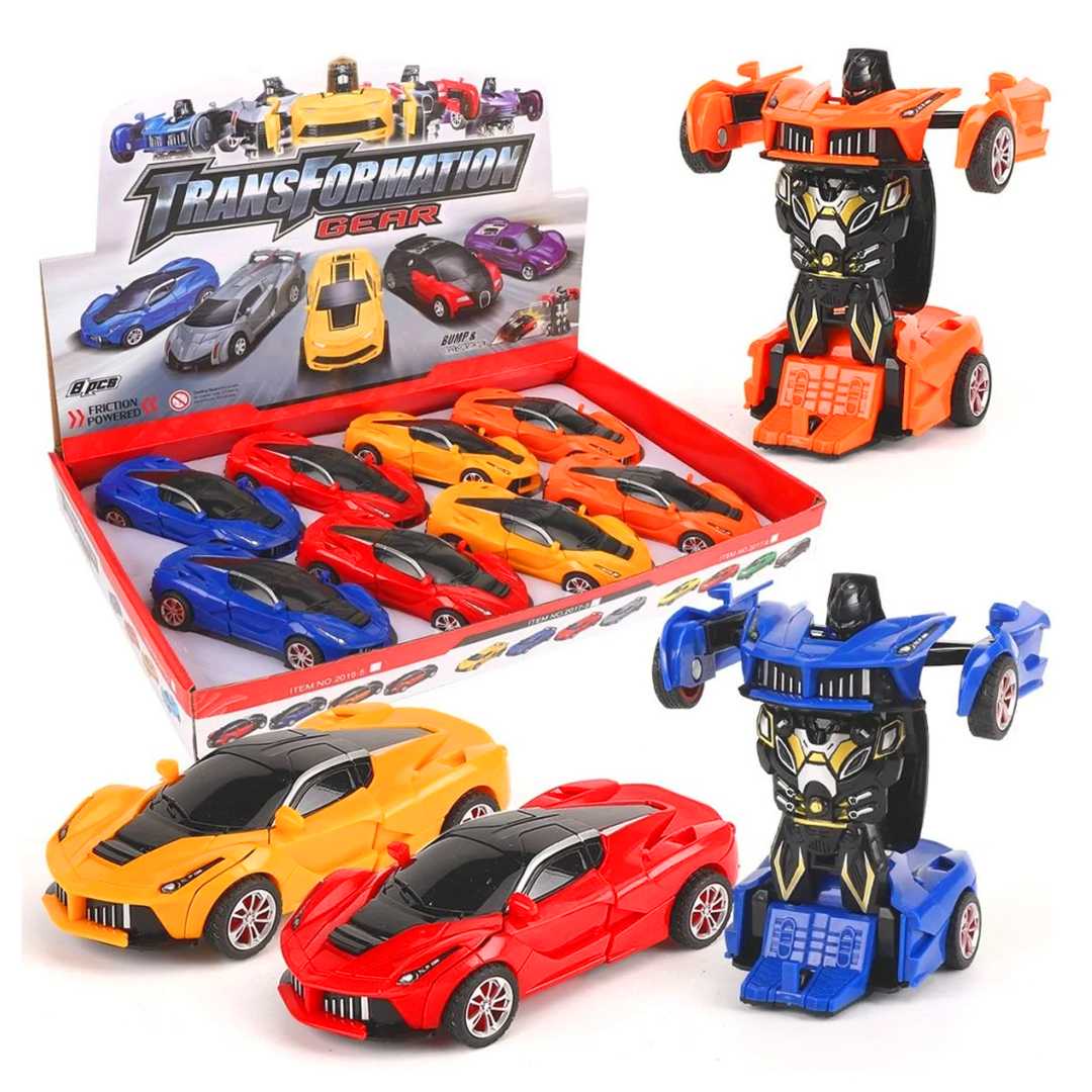 VARDEM SÜRTMELİ ROBOTA DÖNÜŞEN ARABA 2019-3 FERRARİ ÇARP DÖNÜŞ 4 RENK 8 Lİ 3+ 1