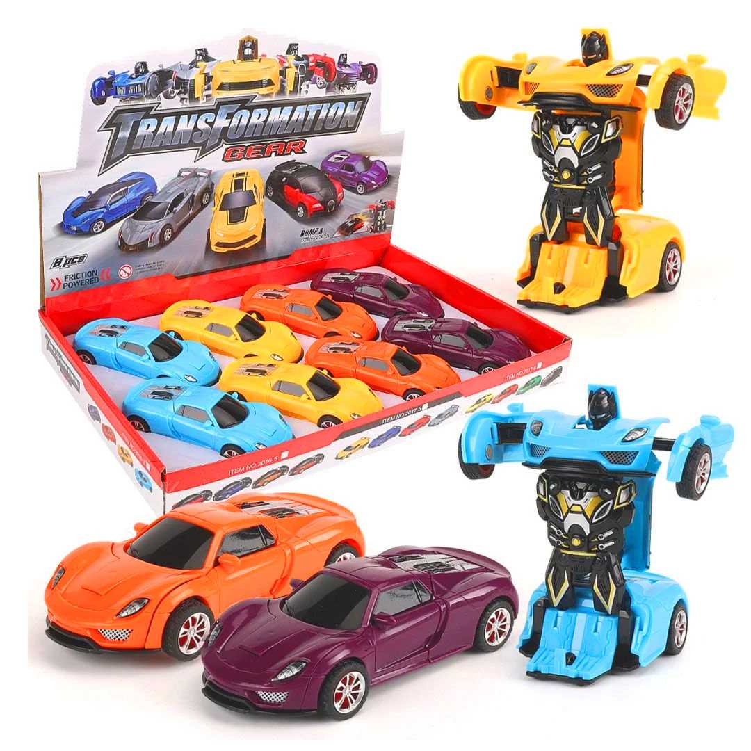 VARDEM SÜRTMELİ ROBOTA DÖNÜŞEN ARABA 2019-2 PORSCHE ÇARP DÖNÜŞ 4 RENK 8 Lİ 3+ 1