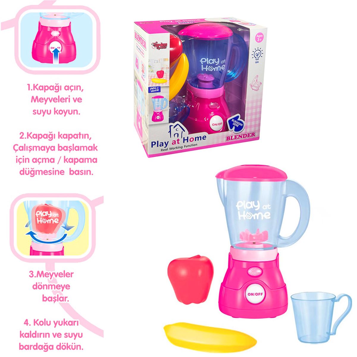 VARDEM PLAY AT HOME QF26137P-G BLENDER AKSESUARLI HAREKETLİ IŞIKLI 3+ 1
