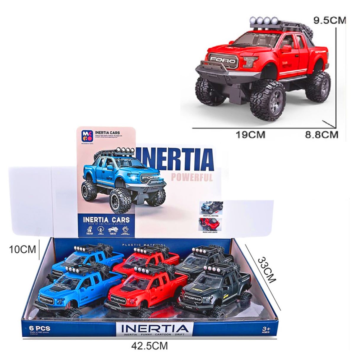 VARDEM SÜRTMELİ OFF-ROAD LÜKS ARABA D700-01 IŞIKLI MÜZİKLİ 3 RENK 6 LI 3+ 1