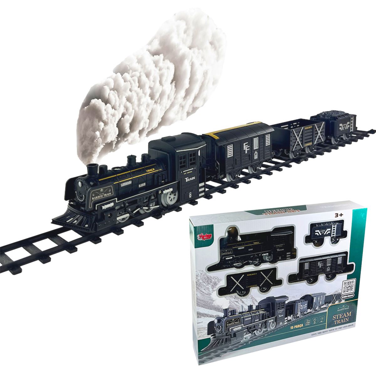 VARDEM BUHARLI TREN SETİ 1603C-4C IŞIKLI SESLİ 15 PARÇA 3+ 1