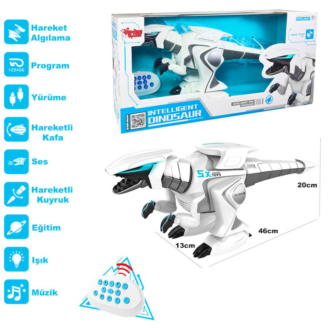 VARDEM ROBOT DİNOZOR G17 ETKİLEŞİMLİ KUMANDALI F/F IŞIKLI MÜZİKLİ ŞARJLI 6+ 1