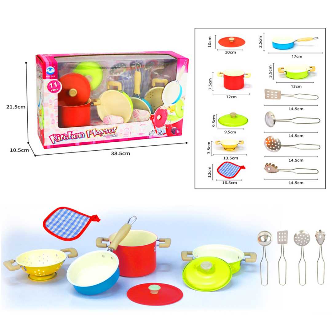 VARDEM KİTCHEN 3815-7A RENKLİ EMAYE TENCERE TAVA MUTFAK SETİ 11 PARÇA 3+ 1