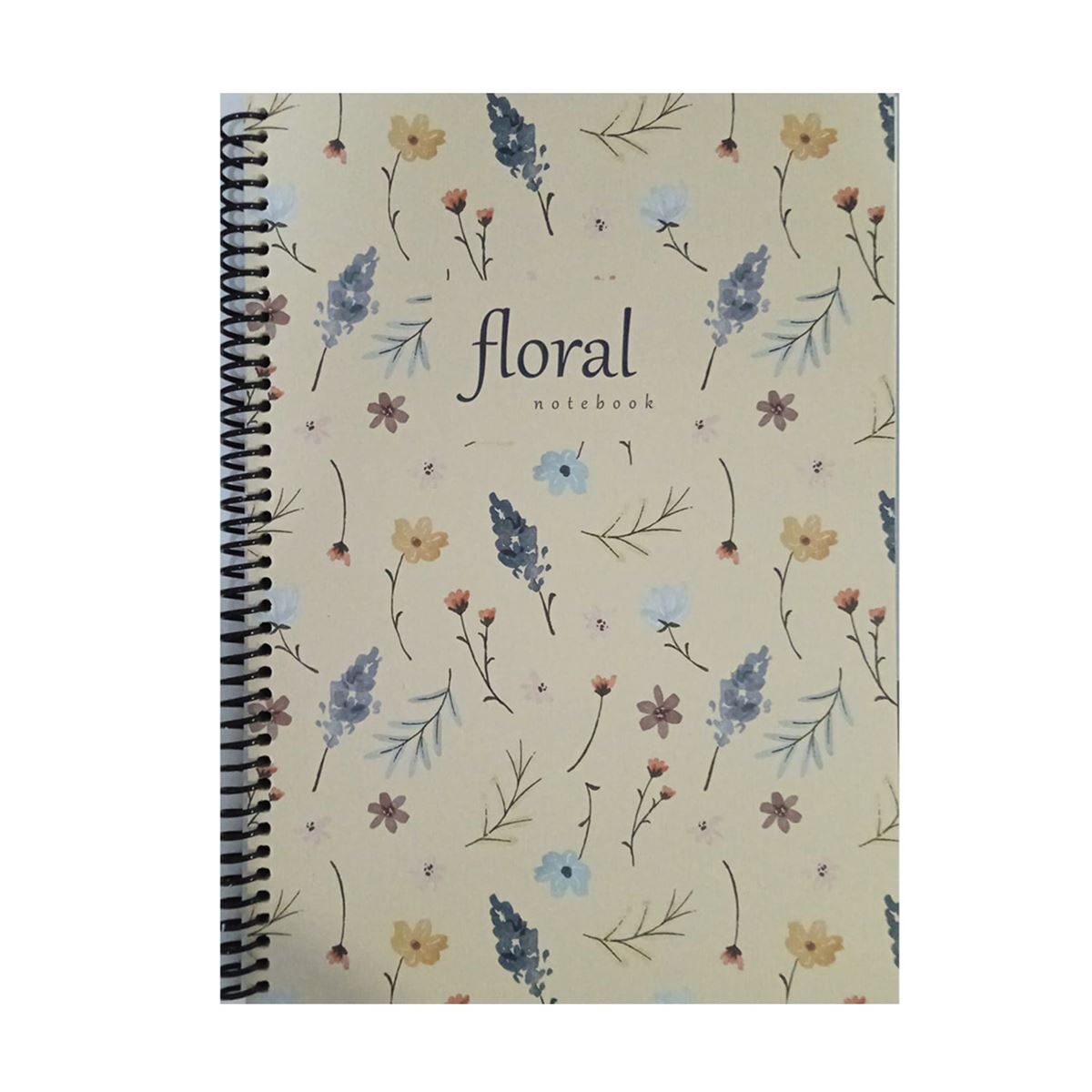FLORAL NOT DEFTERİ 16x22 DESENLİ KARTON SERT KAPAK SPİRALLİ 80 YP KARELİ 6405 1