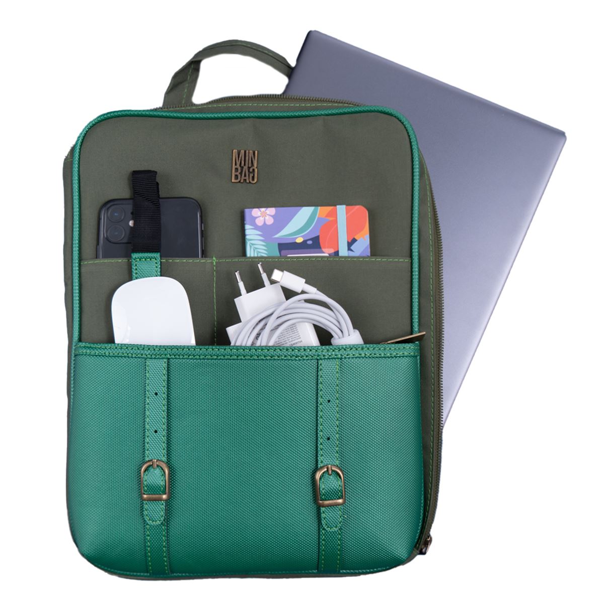 MİNBAG ASPEN LAPTOP VE TABLET ÇANTASI YEŞİL 564-19 1