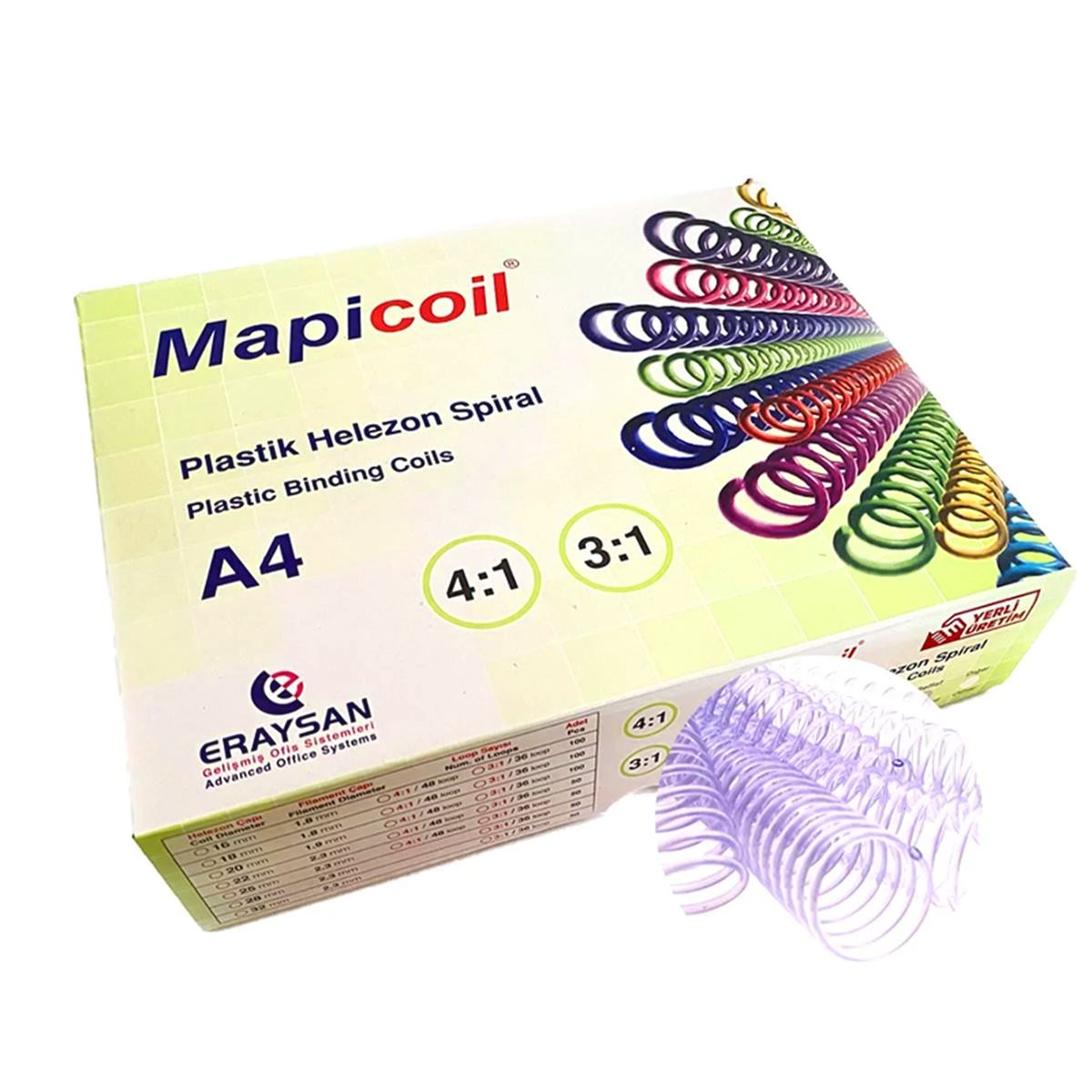 MAPİCOİL HELEZON SPİRAL PLASTİK 16 MM ŞEFFAF 100 LÜ 2351604 1
