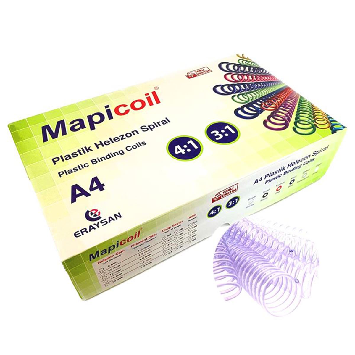 MAPİCOİL HELEZON SPİRAL PLASTİK 8 MM ŞEFFAF 200 LÜ 2350804 1