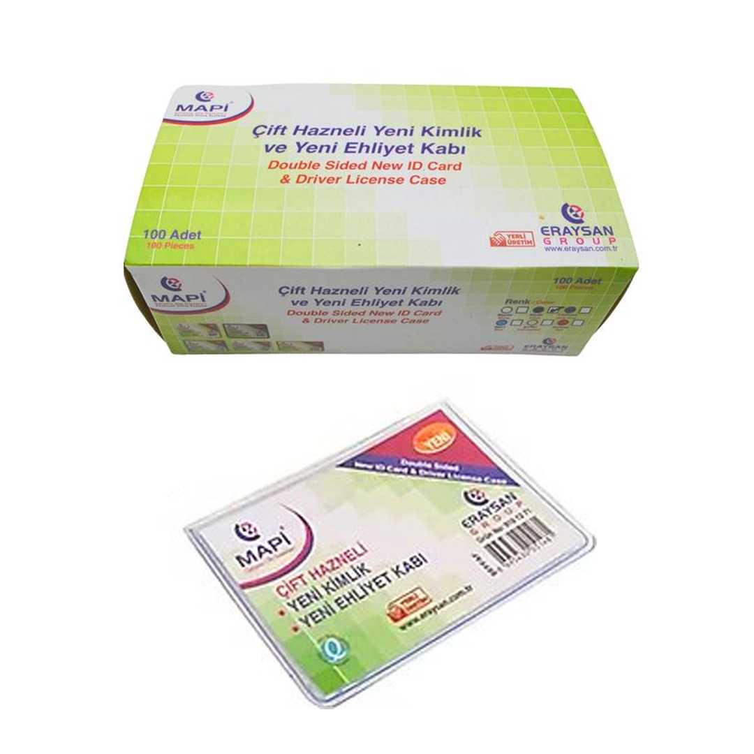 MAPİ EHLİYET - KİMLİK KABI ÇİFT HAZNELİ PVC 100 LÜ 9101265 1