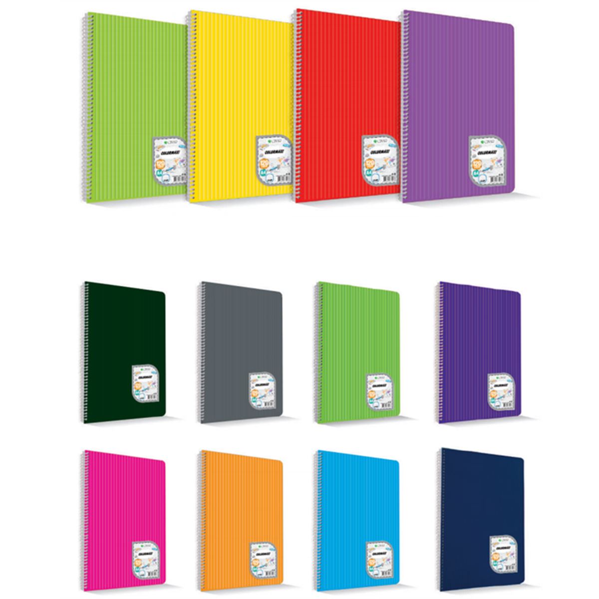 ÇINAR COLORMAXİ DEFTER A4 PP KAPAK SPİRALLİ 96 YP DÜZ  12 Lİ 73003 1