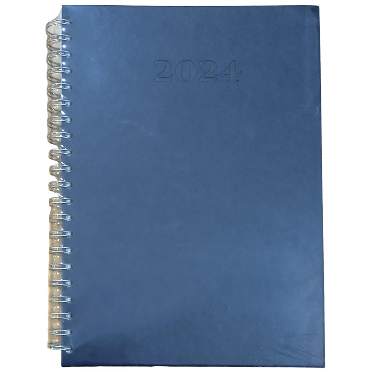 LİZ AJANDA 2024 AJ733 20x28 SPİRALLİ THERMO DERİ GÜNLÜK SİYAH-LACİVERT 1