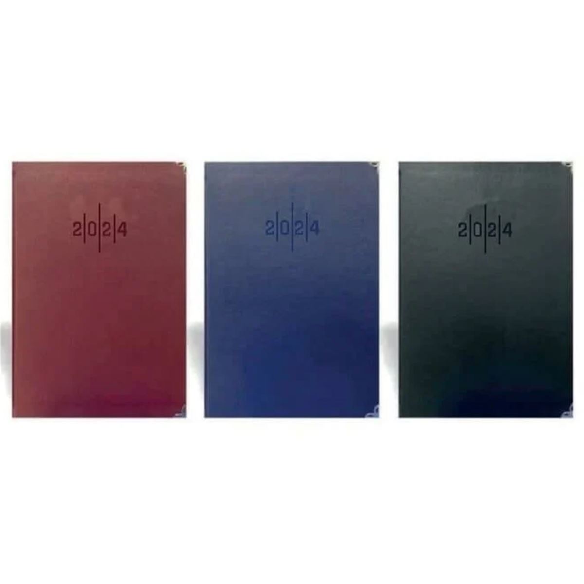 LİZ AJANDA 2024 AJ927 17x24 DİKİŞLİ SUNİ DERİ SİYAH-LACİVERT-BORDO 1