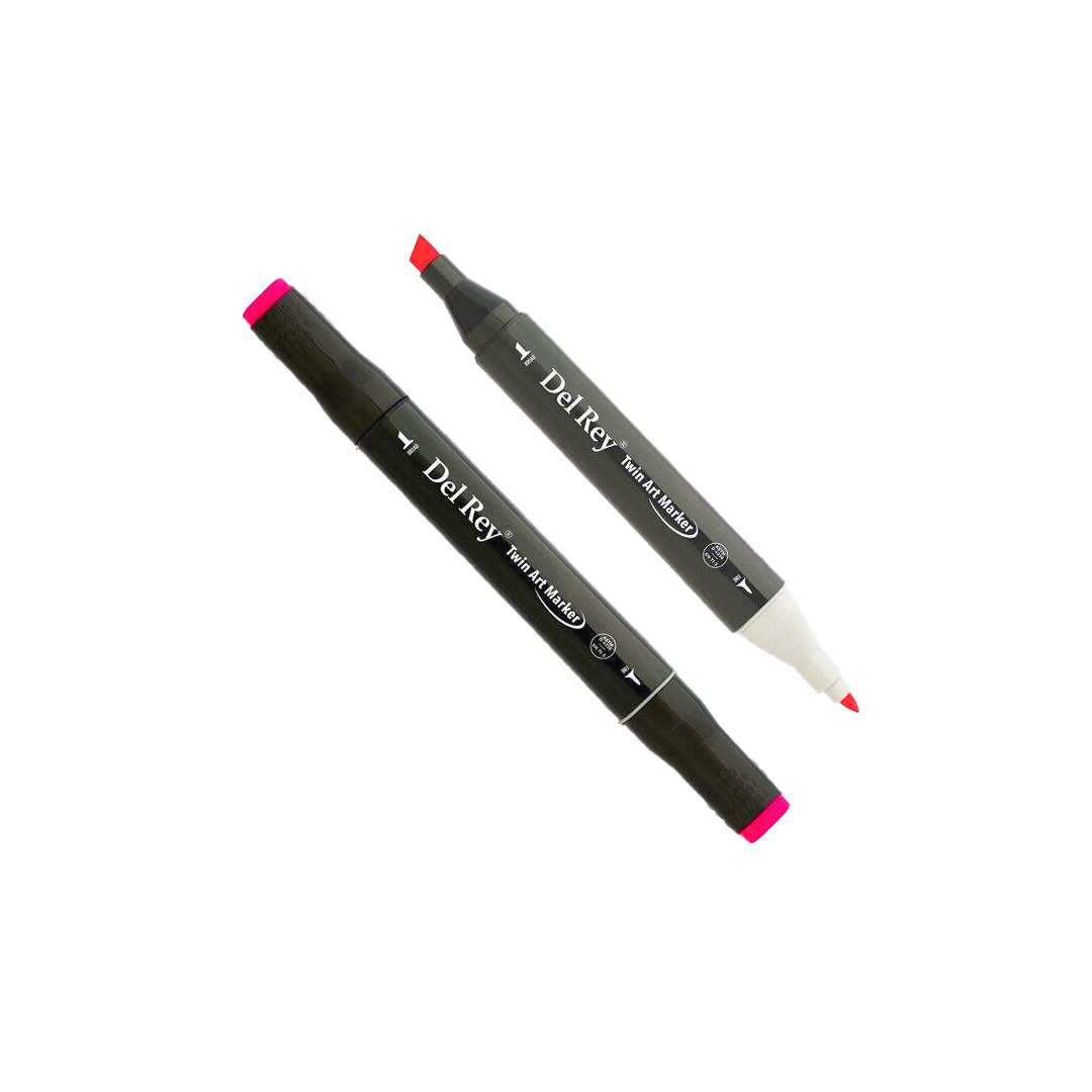 DEL REY ÇİFT TARAFLI MARKER F125 FLUORESCENT ROSE 6 LI MN-DR125 1