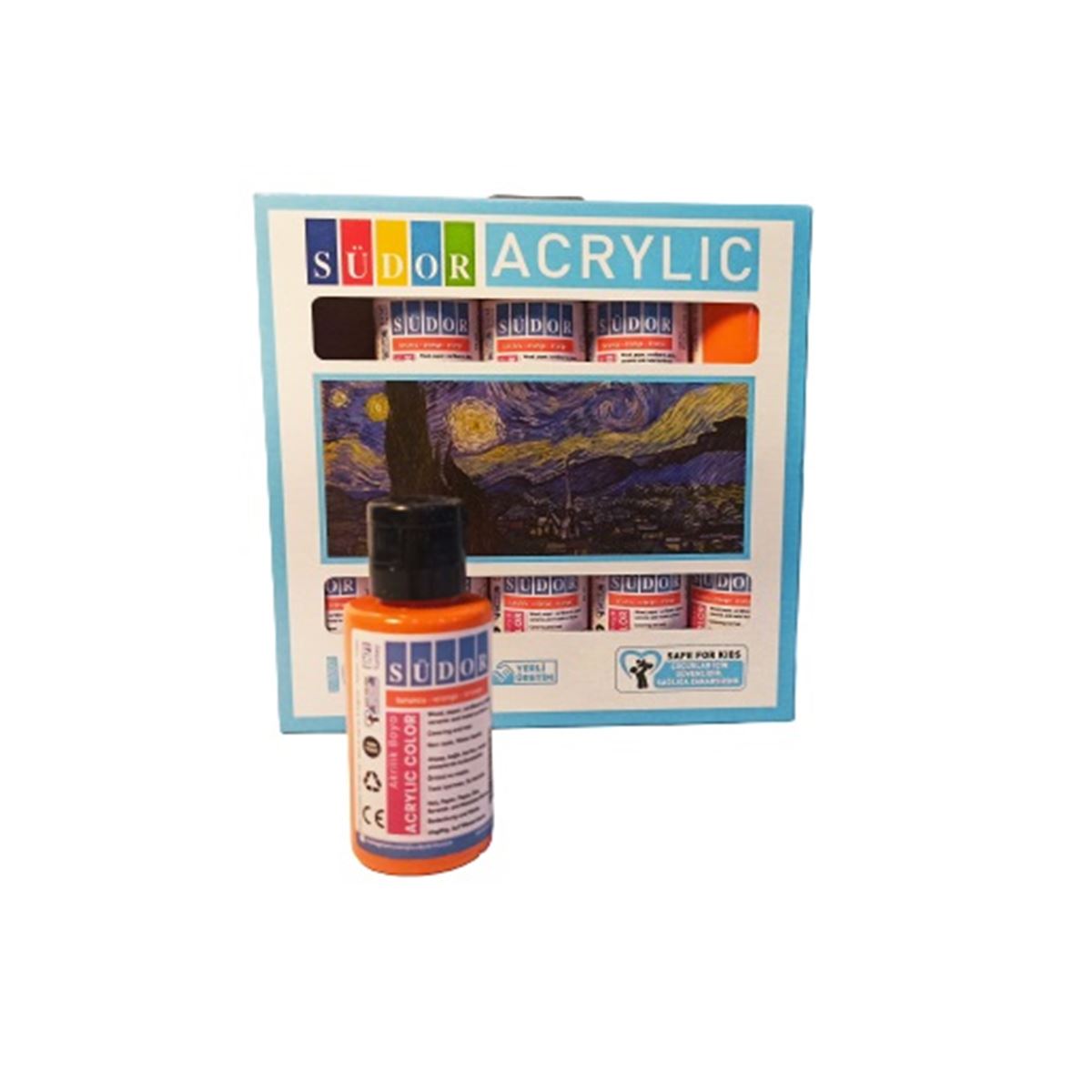 SÜDOR AKRİLİK BOYA 40 ML TURUNCU 10 LU SD100-02 1