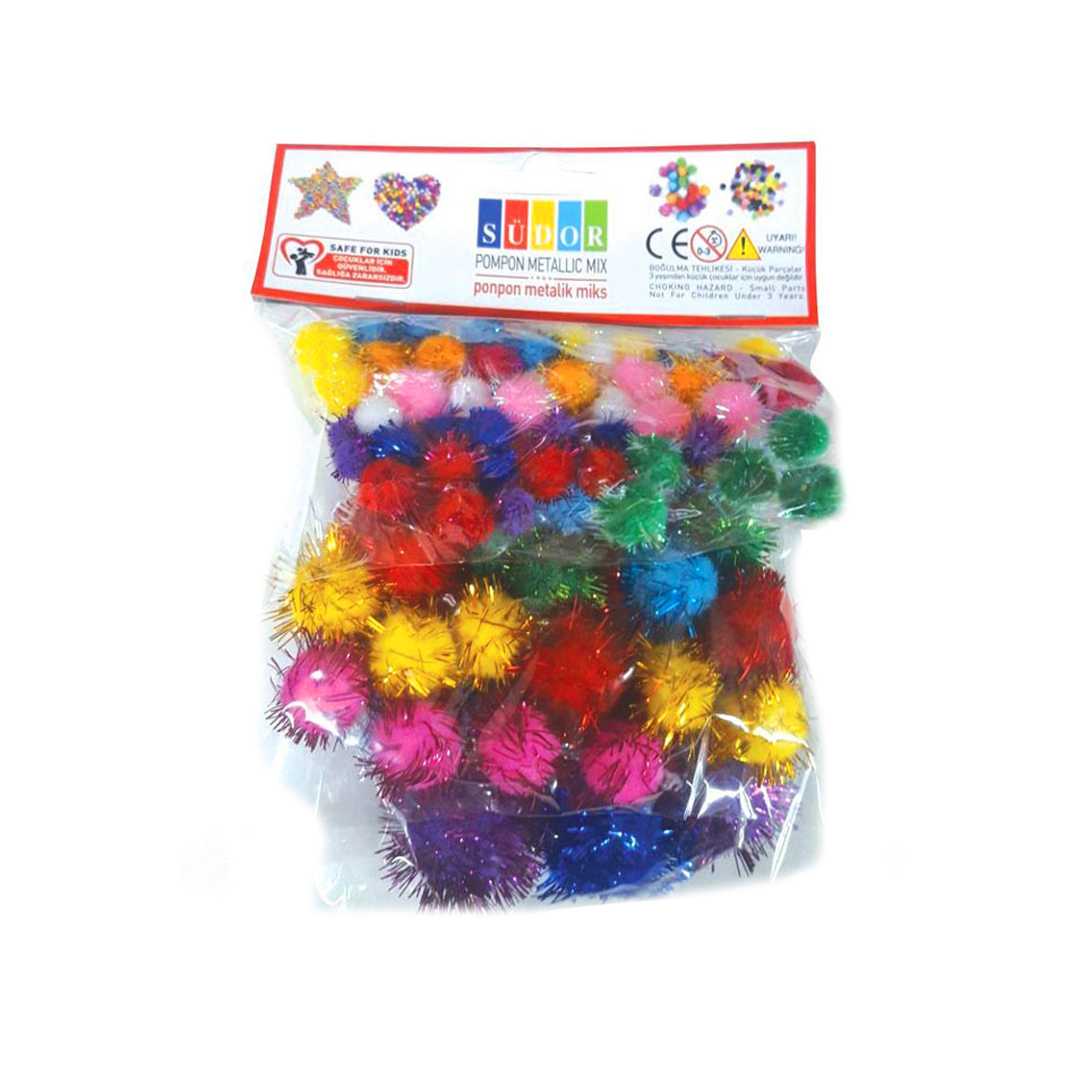 SÜDOR PONPON METALİK KARIŞIK 10-20-30 MM 12 PK SS32 1