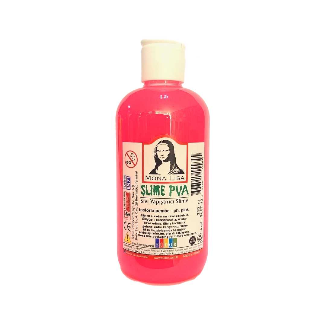 SÜDOR MONALİSA SLİME YAPIŞTIRICI NEON PEMBE 250 ML SL07-12 1