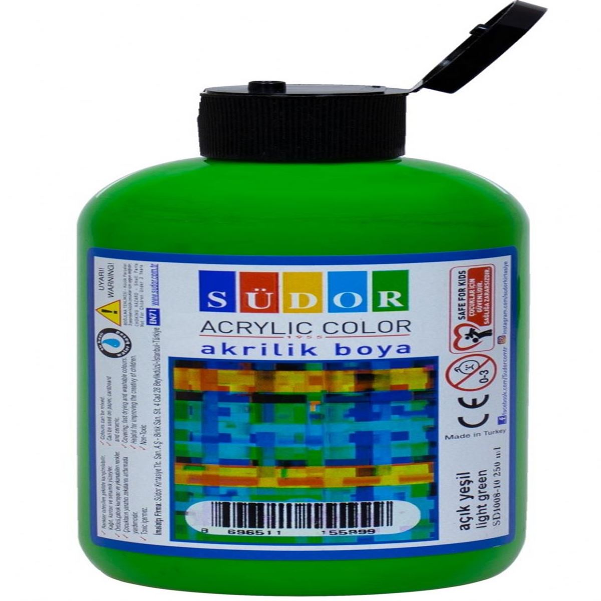 SÜDOR AKRİLİK BOYA 250 ML AÇIK YEŞİL SD1008-10 1