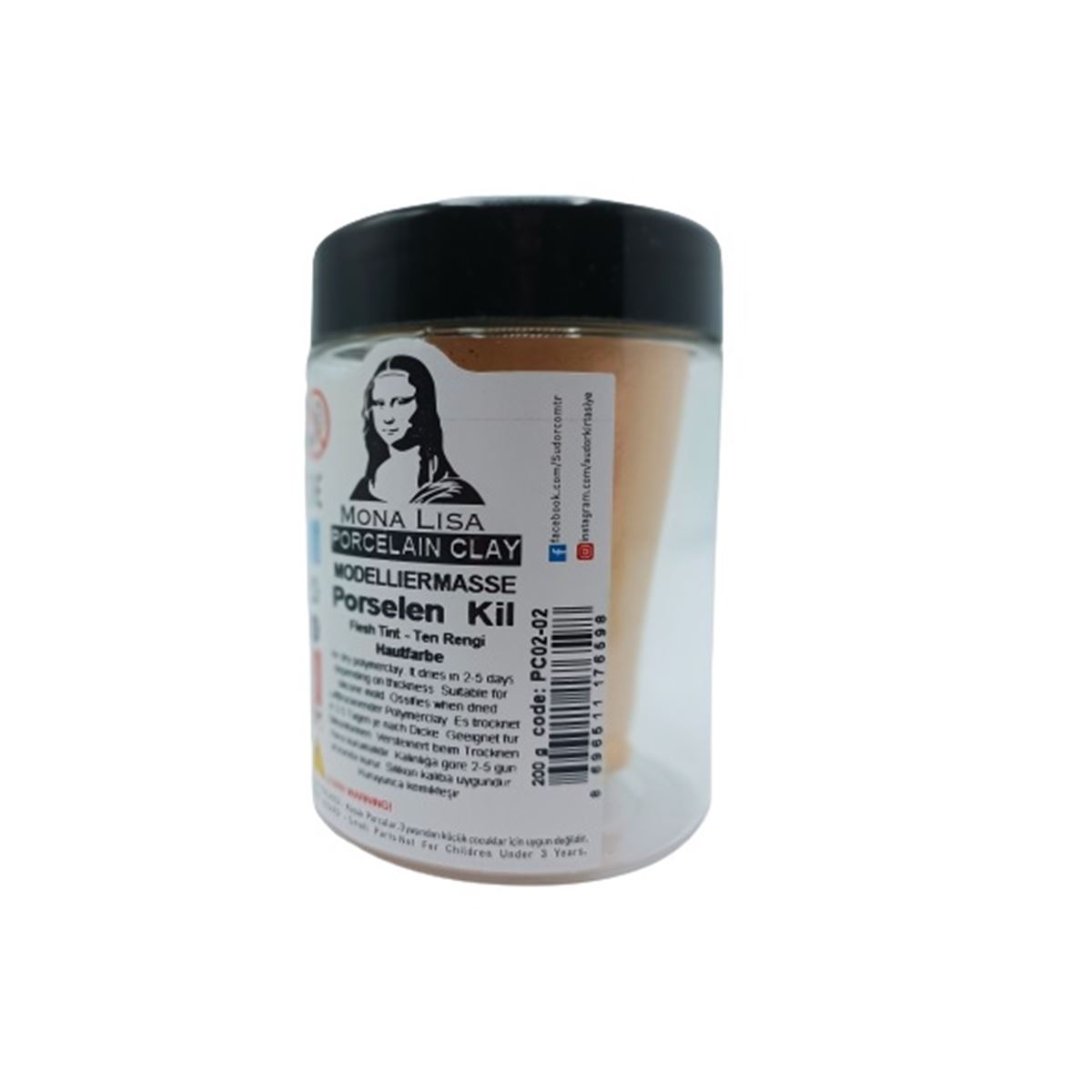 MONALİSA PORSELEN KİL TEN RENGİ 200 GR PC02-02 1