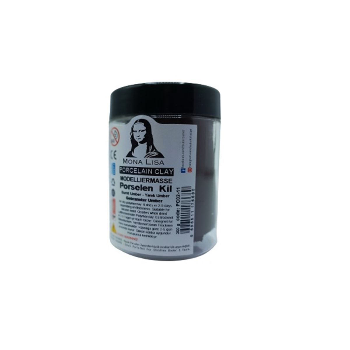MONALİSA PORSELEN KİL BURNT UMBER 200 GR GRPC02-11 1